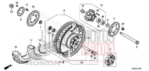 RUOTA POSTERIORE (RAGGIATA) CB1100SAE di 2014